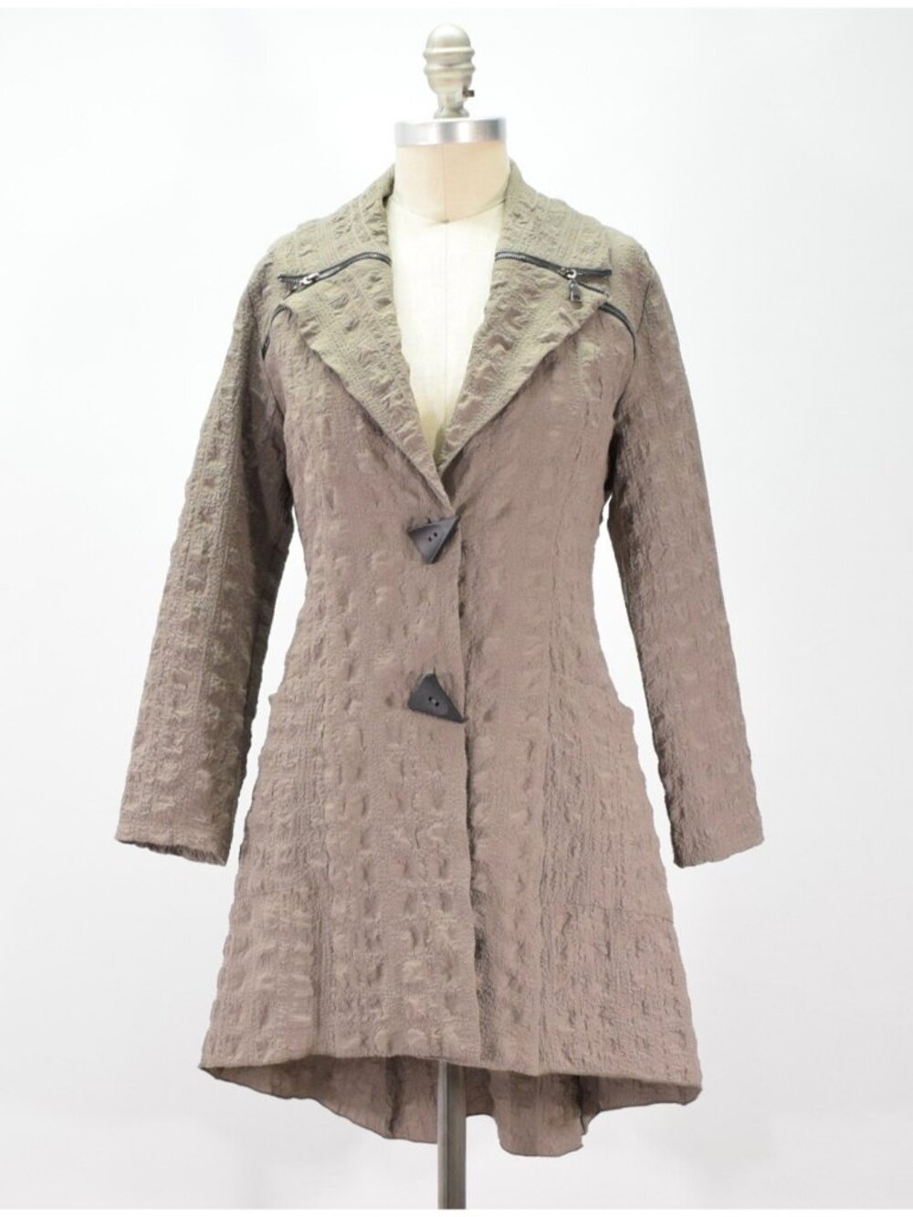 IC by Connie K Sage Green Textured Fit & Flare Vintage Jacket